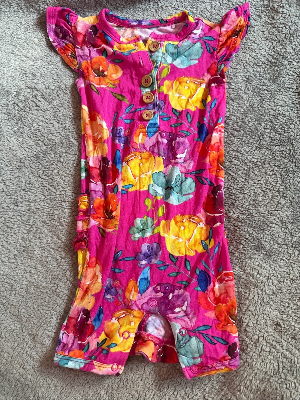 Posh Peanut Hot Pink Floral One-Piece